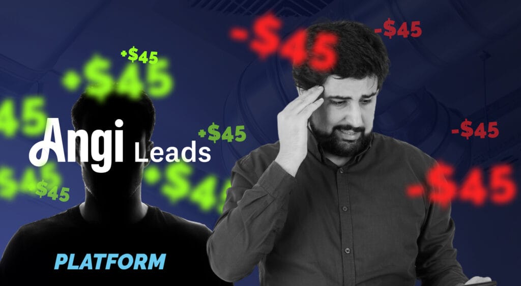 Marketplace fee concept showing platform earning $45 and contractor confused by repeated charges